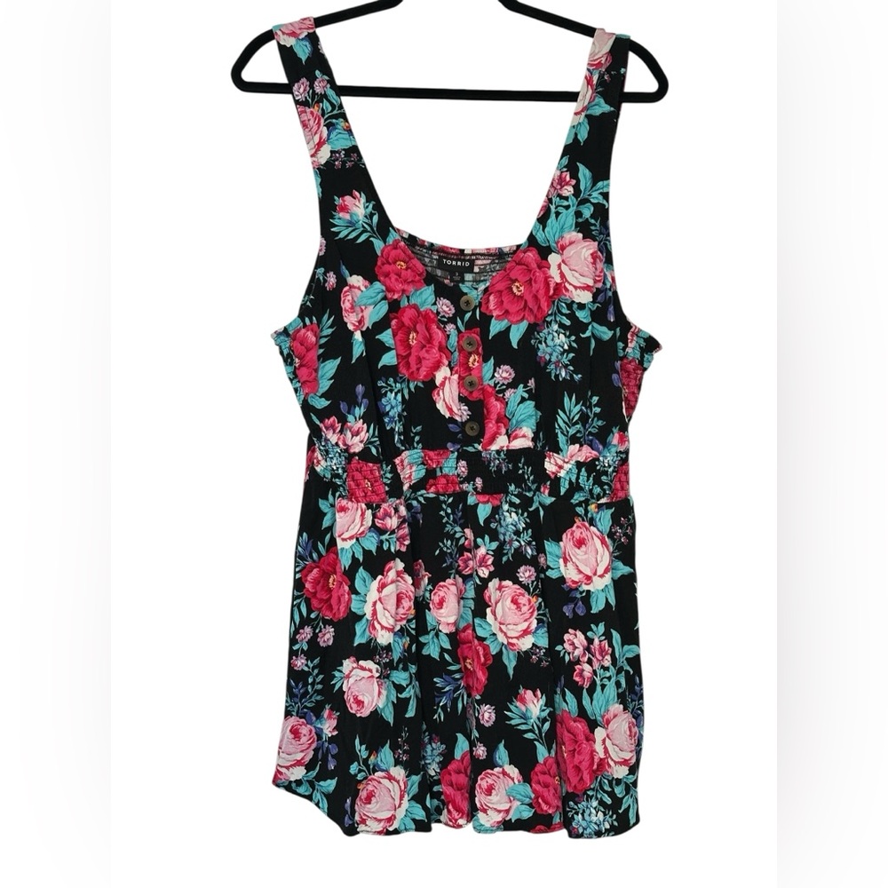 Torrid 3X black floral tank